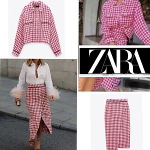2 PCS Textured weave jacket and skirt
